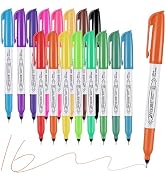 Affisure Permanent Markers, Ultra Fine Point Markers Set, 16 Assorted Colors Work on Wood, Plasti...