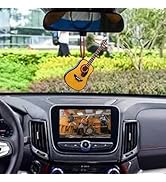 Mini Acoustic Guitar Ornament for Car Rear view Mirror – Handmade Wooden Pendant Gift for Guitar ...
