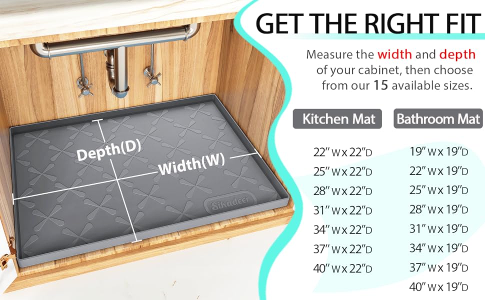 measure the cabinet size for pick the right kitchen mat