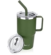 Sursip Insulated Coffee Mug with Handle and Lid, 24 oz Double Wall Vacuum Travel Thermal Coffee T...