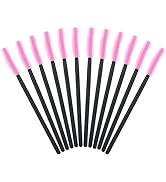 100PCS Disposable Silicone Eyelash Mascara Brushes Wands Applicator Makeup Kits (Rose)