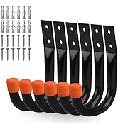 HORUSDY 6 Pack Garage Hooks, Utility Hooks, Garage Hook Heavy Duty Wall Hook (Black)