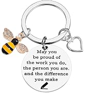 PLwelth Bee Keychain for Women Men Cute Bee Keyring for Teacher Students Thank You Graduation Bir...