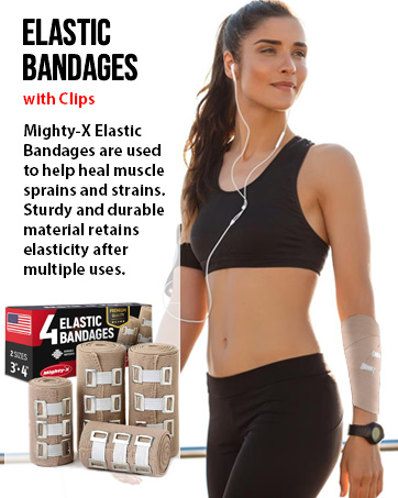 Elastic bandages with clips white
