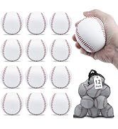 Magicorange Baseball, 12 Pack Training Baseballs Unmarked Practice Rubber Core Baseballs for Hitt...