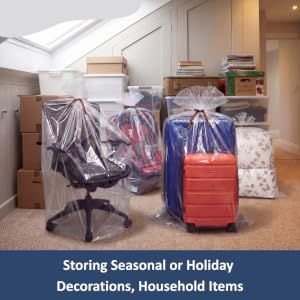 Clear plastic bags for seasonal holiday decorations attic storage furniture covers xmas decoration