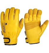 Schwer ANSI A9 Cut Resistant Leather Work Gloves, PM3401 Cut Proof Gloves, Reinforced Fingertips ...