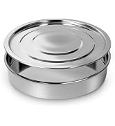 Lab Sieves Pan with Lid,LVDALAB All 304 Stainless Steel Test Sieve, Sample Test Sieves for Indust...