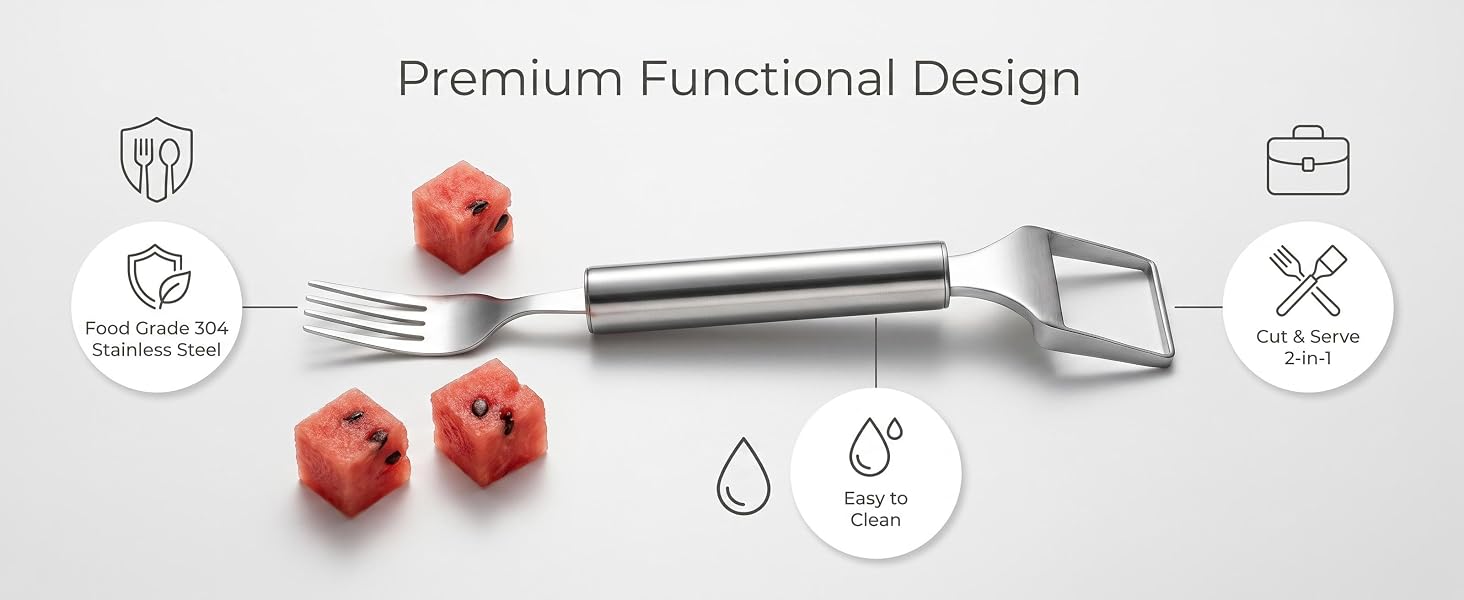 Precision slicer creates even cubes. Dishwasher safe & portable for camping.