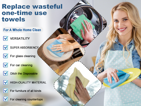 Edgeless Microfiber Towels for Cleaning House
