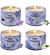 4 Pack 4oz Decorative Scented Candles, Strong Gardenia & Lavender & Vanilla Jasmine & Lilac Candl...