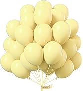 PartyWoo Pastel Yellow Balloons, 50 pcs 12 Inch Pale Yellow Balloons, Yellow Balloons for Balloon...