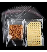 200Pcs Cookie Bags, Self Sealing Cellophane Bags 5x7 Inches, Resealable Treat Bags for Cookies, a...