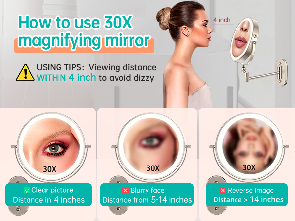 1x /10x Magnification Makeup Mirror