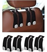 LQLAN Headrest Hooks for Car, 4 Pack Car Seat Back Organizer Storage Hook, Double Hook Car Seat H...