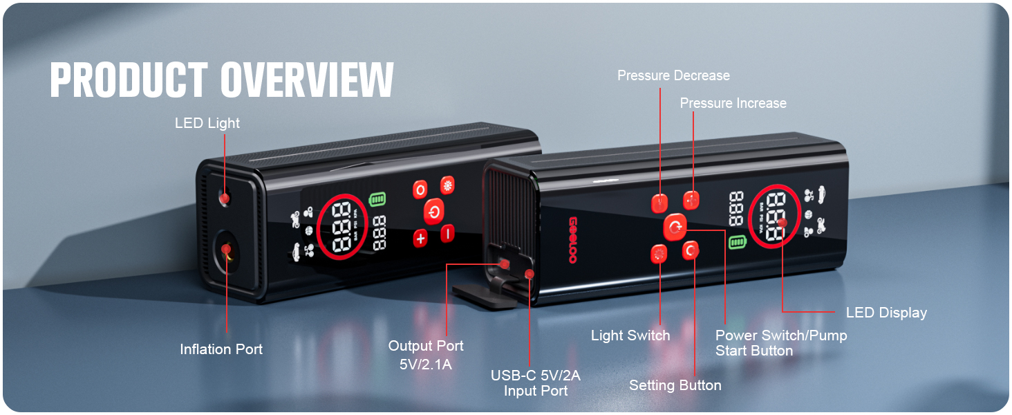 portable tire air compressor