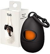 TUG Dog Waste Bag Dispenser with Dog Poop Bags, 15 Bags Per Roll, With Black Dispenser