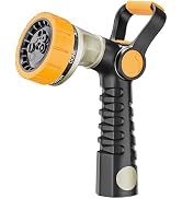FANHAO Fireman-Style Garden Hose Nozzle, Heavy-Duty Metal Water Hose Sprayer with Lever Control &...