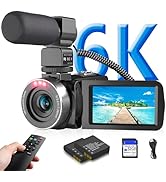 VETEK Video Camera 6K 64MP UHD WiFi Vlogging Cameras for YouTube 18X Digital Zoom IR Night Vision...