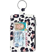 KAMO Zip ID Case, Slim Coin Purse Wallet Change Pouch with Key Ring Mini Change Wallet Keychain P...