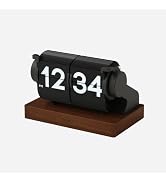 mooas Automatic Mini Flip Clock, Retro Vintage Automatic Flip Desk Clock, Timer Calendar Alarm, S...