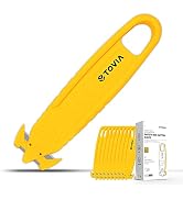 Safety Box Cutter of Stainless Steel Blade, Safety Utility Cutter for Cut Carton and Package, 10pcs