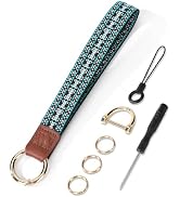 WEESMILE Key Chain, Stretchy Keychain Wristlet, Cute Wrist Lanyard Strap for Car Keys with D Ring...