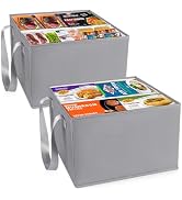 2 Pack Freezer Organizer Bins,Foldable Deep Freezer Organizer Bins with Long Handles,15