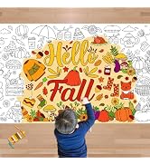 OHOME Fall Giant Coloring Poster/Tablecloth - Fall Decorations for Home - 30 x 72 Inches Jumbo Co...