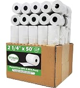 Phenol Free Thermal Paper (50 Rolls) 2 1/4 x 50 Receipt Rolls 55 GSM fits all Credit Card Termina...