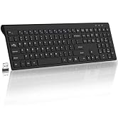 Wireless Keyboard, 2.4G USB Slim Silent Cordless Keyboard for Windows Chrome Laptop Computer PC D...