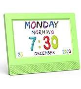 Kids Digital Alarm Clock Colorful, 7" Large LED Time Display Children's Sleep Trainer, Eye-Caring...