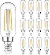 E12 Edison LED Light Bulbs 40 Watt Equivalent Candelabra, Dimmable 2700K Warm White T6 Clear LED ...