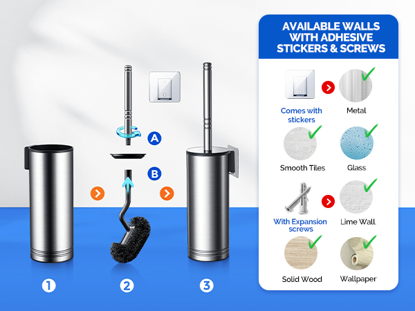 wall mounted toilet brush