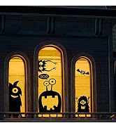 CCINEE 10PCS Giant Halloween Window Clings Novelty Cute Wiggly Monster Window Decal Stickers for ...