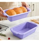 Vnray Bread Pans for Homemade Bread:9.5 x 5 Inch Silicone Loaf Pan for Baking with Metal Frame - ...