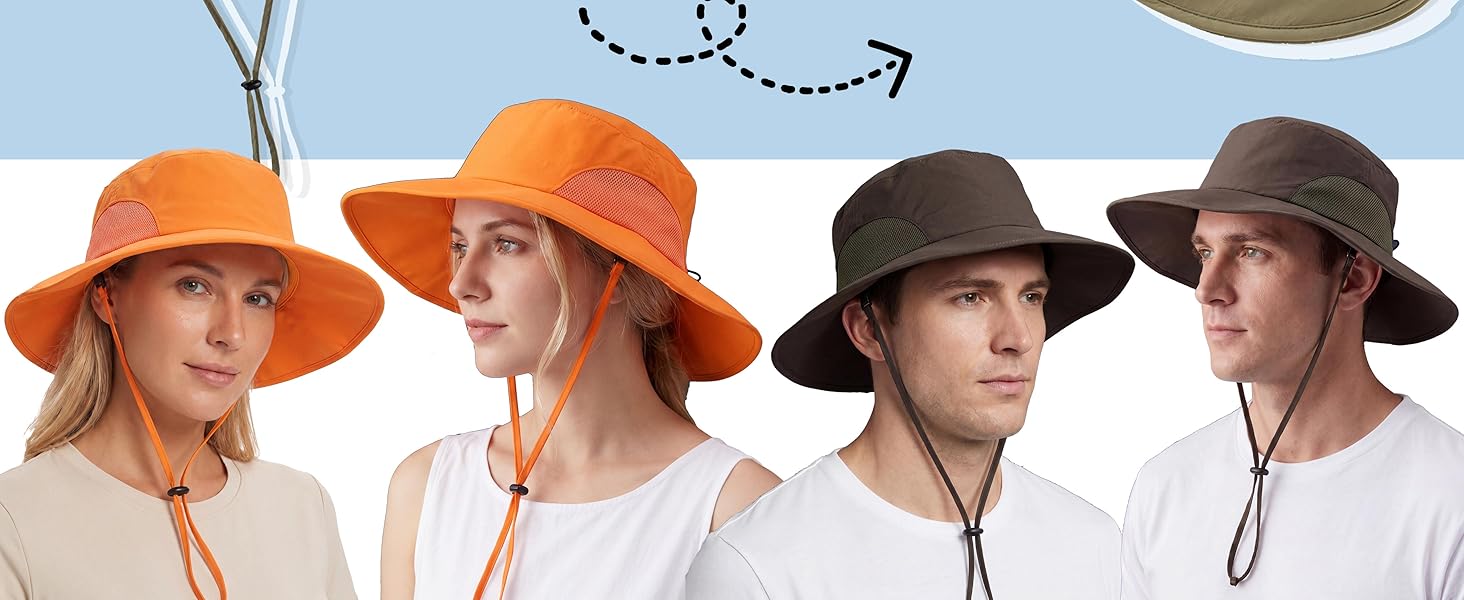 orange sun hat army green sun hat