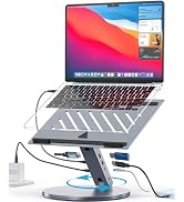 YICOSUN Laptop Stand for Desk, 360° Rotating & Height Adjustable Ergonomic Computer Riser with Al...