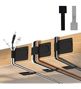 80PCS Hook and Loop Cable Ties, Hook and Loop Cable Straps, Under Desk Cable Management, Adhesive...