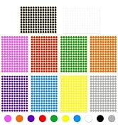 3/8" Small Colored Dot Stickers 1650 PCS Round Circle Stickers Tiny 10 Colors Coding Labels Mini ...