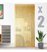 Hysenm 2 Pack 39 x 79 Inch String Door Curtains, Hippie Room Divider Decor Beaded Curtains for Do...