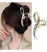 1Pcs Large Metal Hair Claw Clips Gold Bowknot Hair Clips for Women Hair Accessories Bow Pearls Cl...