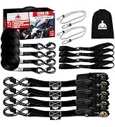 JACK BOSS 2200 LB Break Strength Ratchet Straps Heavy Duty 4 Pack -15 FT, Ratchet Tie Down Straps...