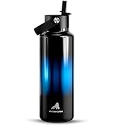 POWCAN 18 oz Water Bottle with Straw: Leakproof Lid, Cold for 24H, Hot for 10H, Flex Cap, Vacuum ...