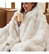 Bedsure GentleSoft Fluffy Faux Fur Throw Blanket for Couch, Soft Fuzzy Fleece Blankets & Throws, ...