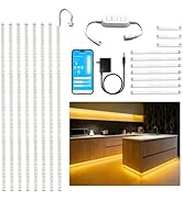 DAYBETTER Under Cabinet Lighting kit,8 PCS Under Cabinet Lights,Dimmable LED Strip Lights for APP...