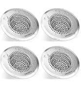 TRAPMATE 4 Pcs Kitchen Sink Drain Strainer, Stainless Steel Sink Strainer Basket with Easy Clean ...