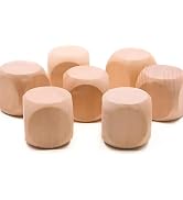 10Pcs Wooden Dice, 6 Sided Blank Dice Round Corner Cube DIY Crafts Party Supplies (1.8cm)