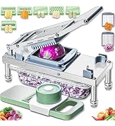 Stainless steel Vegetable Chopper, Veggie Chopper With 8 Blades, Onion Dicer with Container, Food...