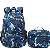 BLUEFAIRY Boys Backpack with Lunch Box Set for Kids Primary Elementary School Bags with Insulated...